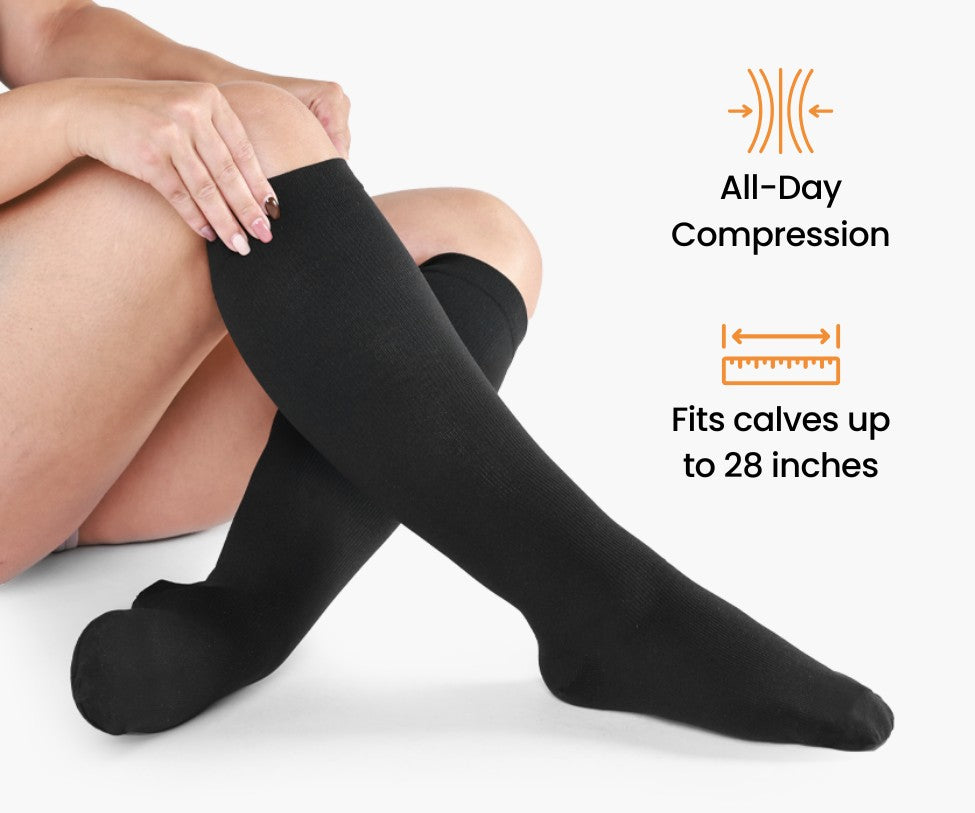 Wide calf compression sock comfort